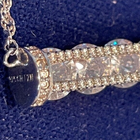 STERLING SILVER & CUBIC ZIRCONIA DESIGNER NECKLACE Fuzion Creations NEW 85 Gems - Picture 9 of 16